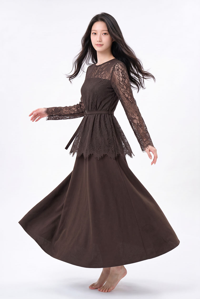 4✮- PGFRY8819 - Set Midi Dress — photograph 3