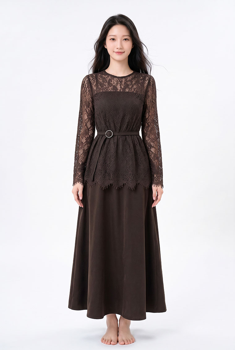 4✮- PGFRY8819 - Set Midi Dress — photograph 6
