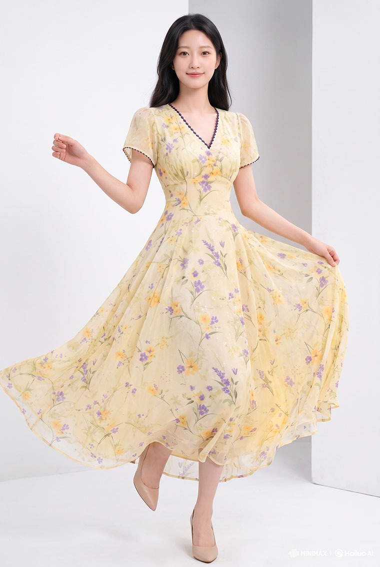 4✮- PGFRY8828 - Midi Dress — photograph 1