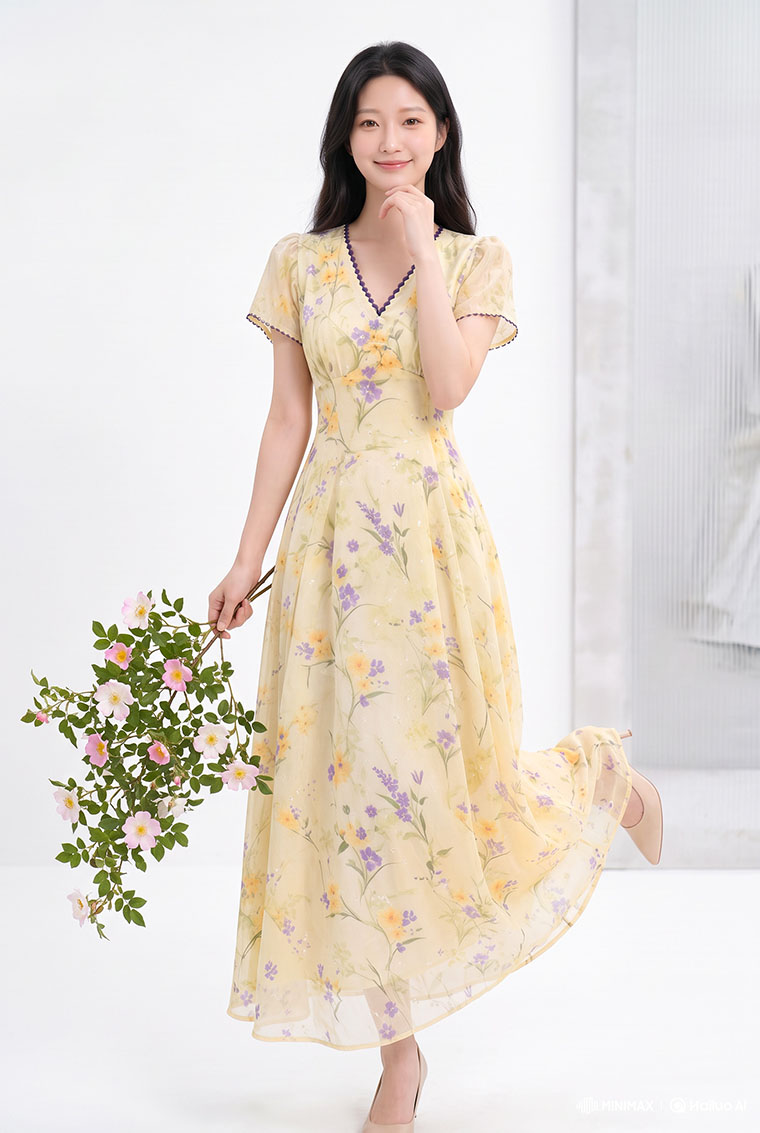 4✮- PGFRY8828 - Midi Dress — photograph 4