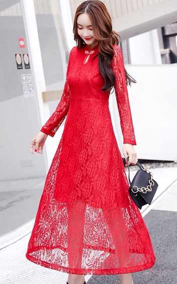 4✮- Knee Dress (Cheongsam) - ZNFT84233 / KY9757
