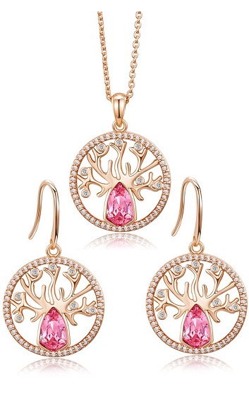 Crystal - Life Tree Necklace and Earring - CDJC00183 Crystal - Life Tree Necklace and Earring - CDJC00183